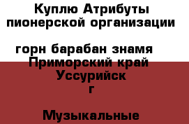 Куплю Атрибуты пионерской организации (горн,барабан,знамя) - Приморский край, Уссурийск г. Музыкальные инструменты и оборудование » Ударные   